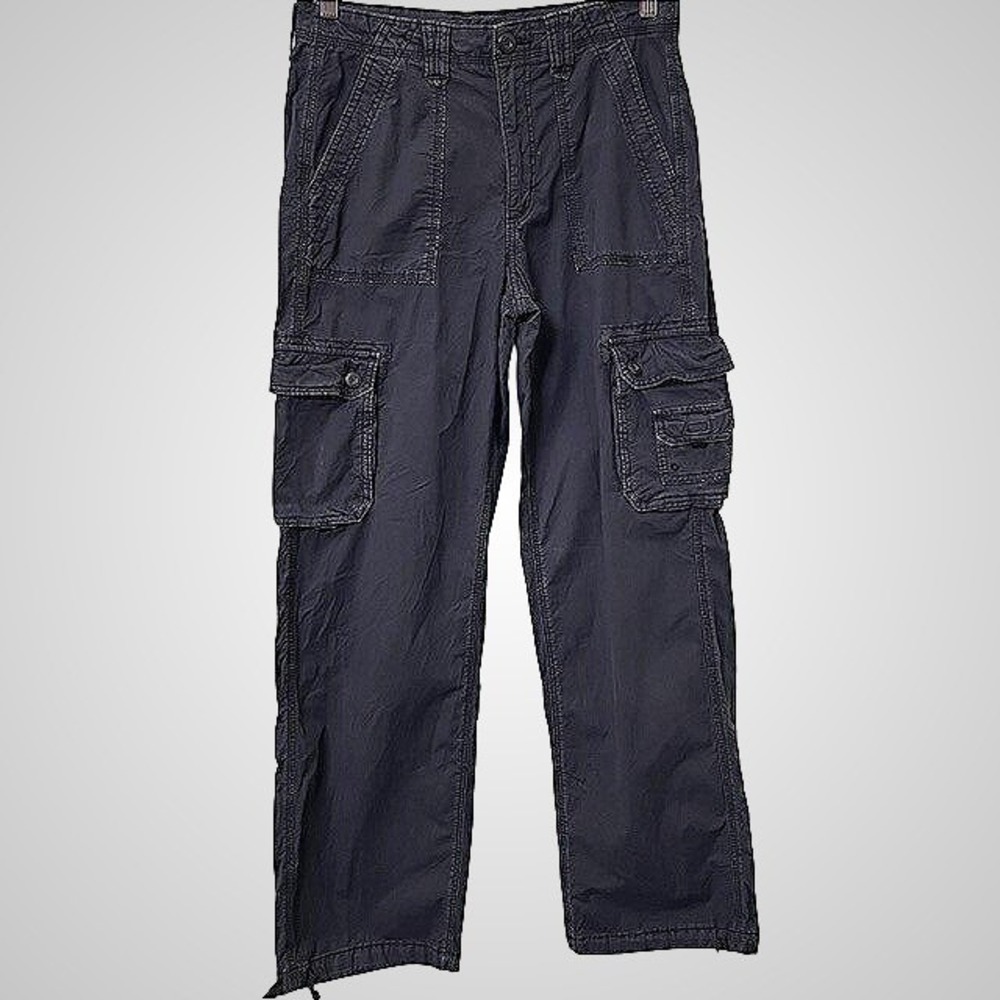 American Eagle Stretch Cargo Pants Womens Size 8 (28.5X31) Black